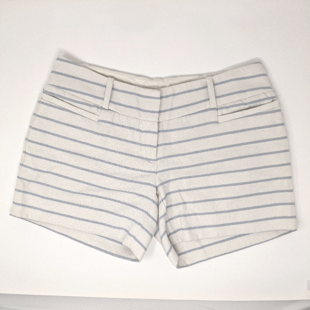 The Limited Stripe Shorts Cream Blue
